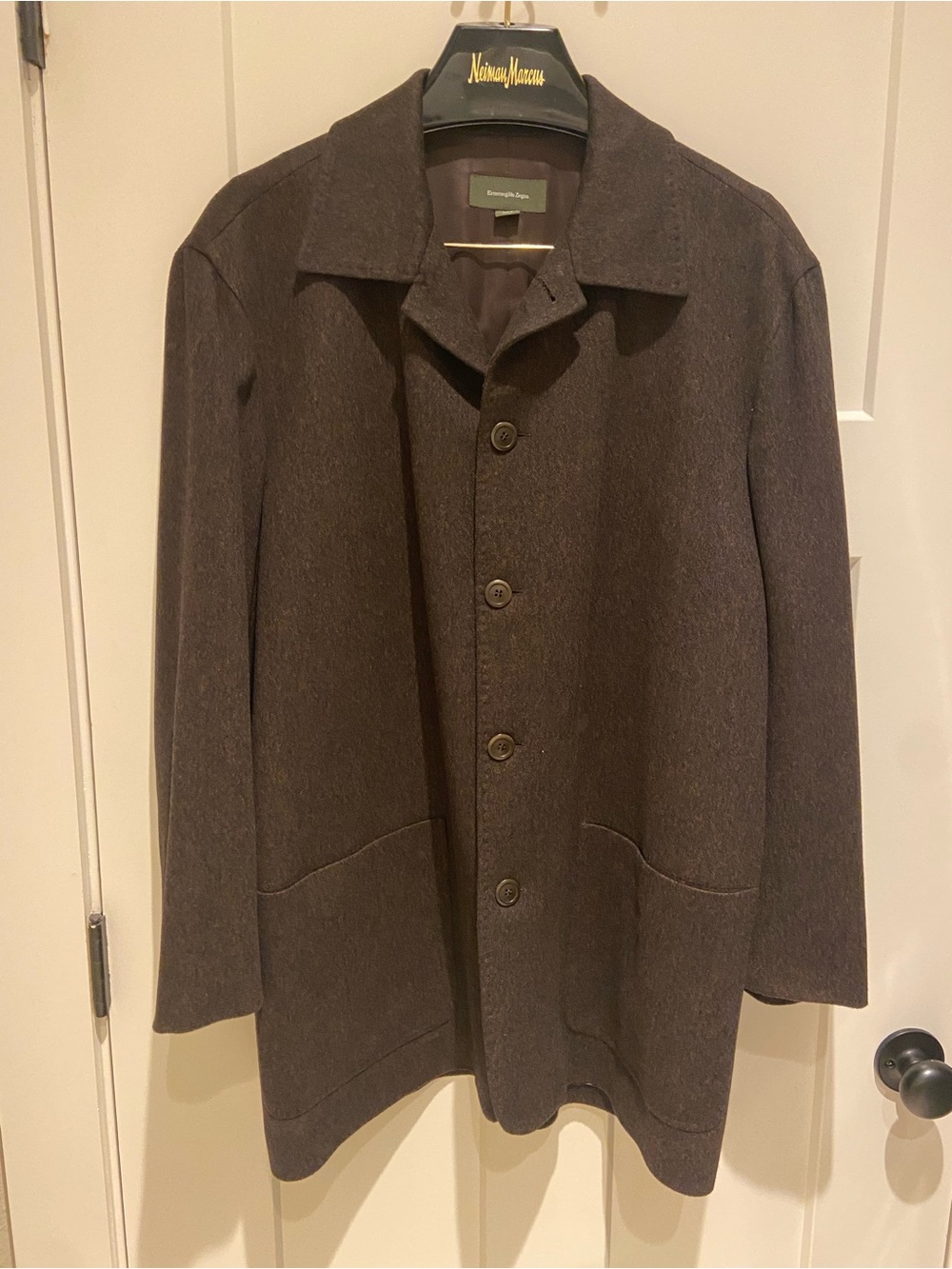 Ermenegildo Zegna Brown Cashmere Men's Coat